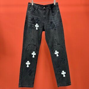 NEW Chrome Hearts Black And White Jeans